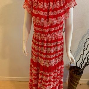 Eliza J Off Shoulder maxi Ruffle dress